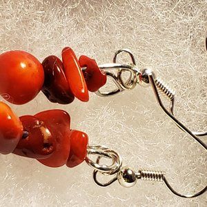 Short Red Hooked Earring